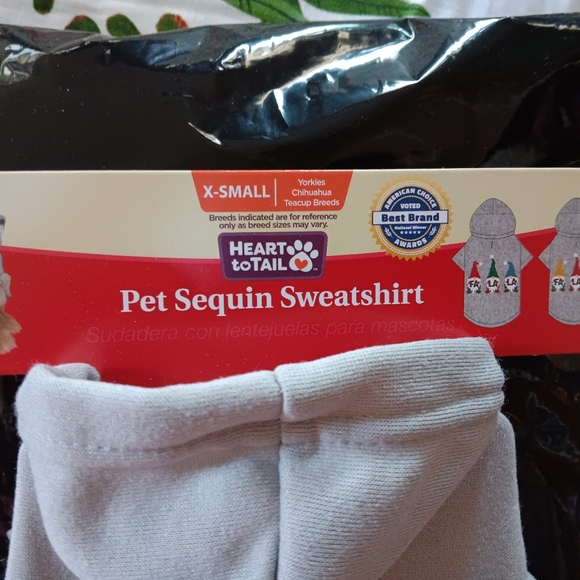 PET Sweatshirt Hoodie Sequin Gray Gnomes with Hats. NEW Adorable FA LA LA 🎶 🧙‍ - Picture 2 of 7